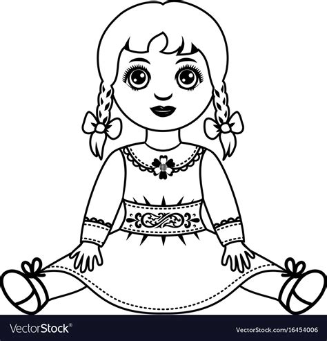 Doll Children Toy Royalty Free Vector Image Vectorstock