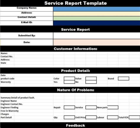 15 Free Service Report Templates Excel Word Pdf Writing Word