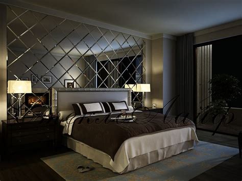 зеркальная плитка на стене Modern Bedroom Interior, Luxury Bedroom ...