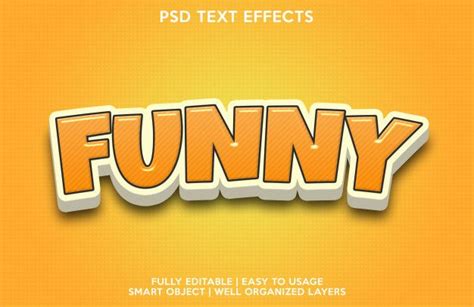 An Orange And White Text Effect With The Word Funny In Its Upper Right