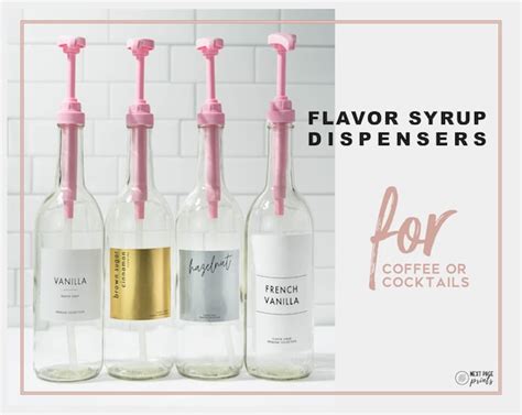 Pink Coffee Flavor Syrup Dispenser Custom Label Pump Etsy