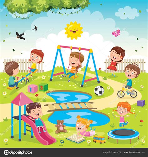 Children Playing Park Stock Vector Image By ©yusufdemirci 318429278