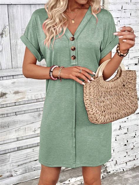 Shein Lune Damen Batwing Rmel T Shirt Kleid Sommer Aktuelle Trends