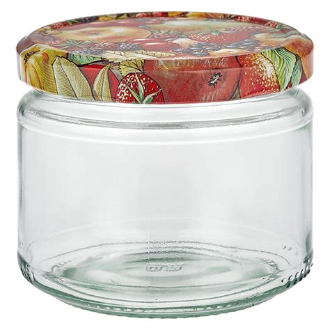 330ml Rond Glas BasicSeal Deksel Fruitdecor UNiTWiST Van 300ml Tot