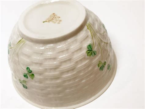 Shamrock Ware Belleek Bowl Blue Mark Belleek Irish Porcelain Irish