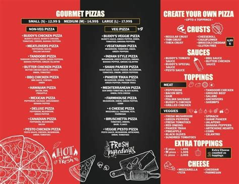 Buddys Pizza Menu Et Tarifs Actualisés France Carte 2024 Menu Prix