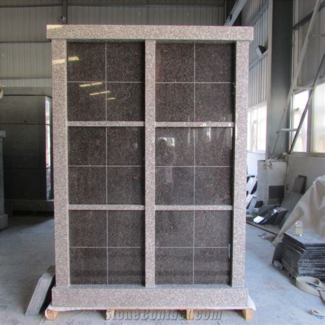 Niche Grey Granite Columbarium With Black Granite Door From China