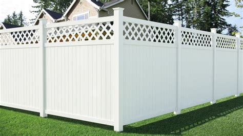 Veranda Lewiston 6 Ft H X 6 Ft W White Vinyl Lattice Top Fence Panel 128011 The Home Depot