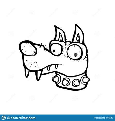 Hand drawn dog face stock vector. Illustration of drawing - 267933262