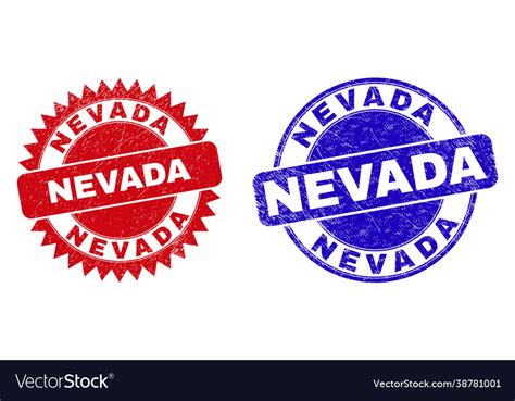 Nevada Rounded And Rosette Seals With Unclean Vector Image