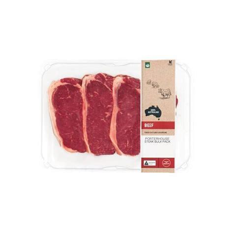 Australian Beef Porterhouse Steak Bulk Pack Offer At Woolworths