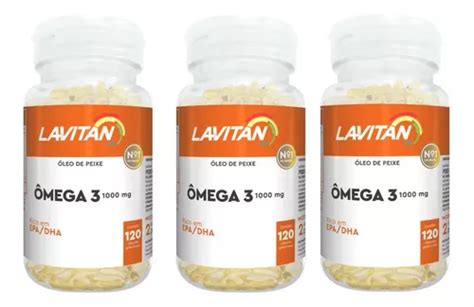 Kit 3 Lavitan 120 Capsulas Ômega 3 1000mg Rico Em Epa Dha Frete grátis