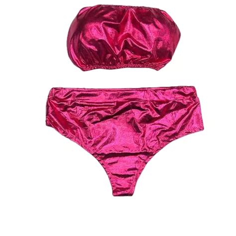 Conjunto Plussize Carnaval Metalizado Hot Pant Varias Cores Parcelamento Sem Juros