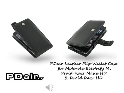 PDair Leather Flip Wallet Case Cover For Motorola Electrify M Droid