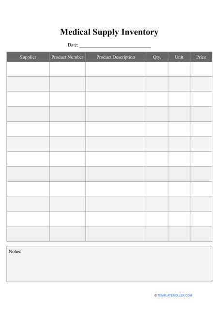 Medical Supply Inventory Template Fill Out Sign Online And Download Pdf Templateroller