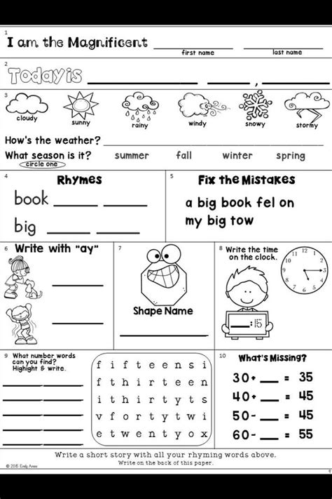 Printable 2nd Grade Homework Packets