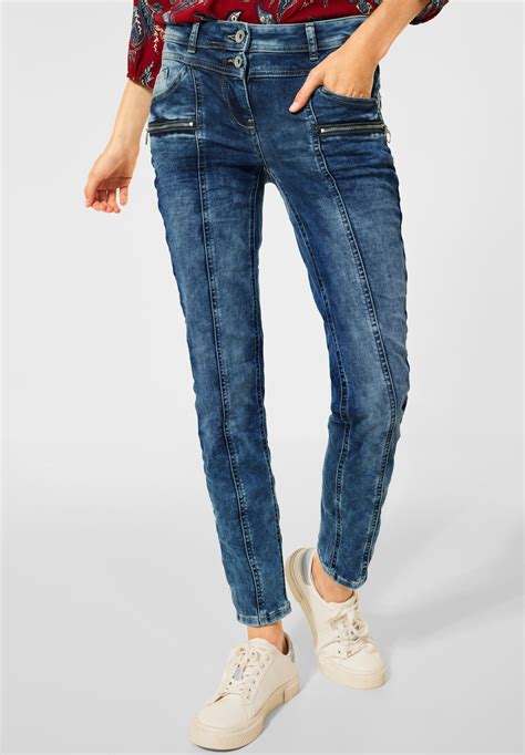 Cecil Jeans Scarlett In Mid Blue Used Wash B Concept Mode