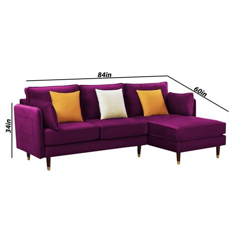 Casaliving Croosen Rhs 4 Seater L Shape Sofa Set For Living Room Purp