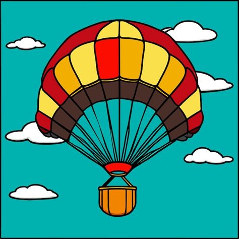 Premium Vector Parachute And Hot Air Balloon Vector Illustration
