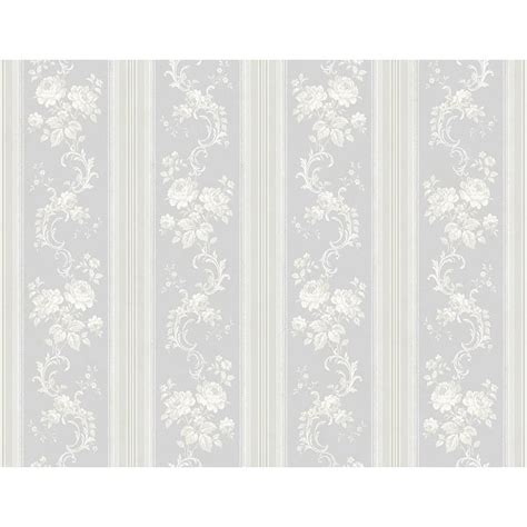 Seabrook Designs Olette Floral Stripe Unpasted Wallpaper Bed Bath