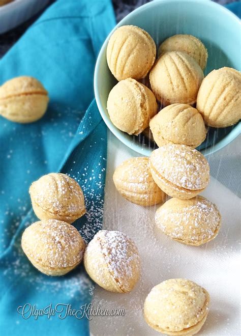 Crispy Walnut Shaped Cookies With Dulce De Leche Filling Oreshki