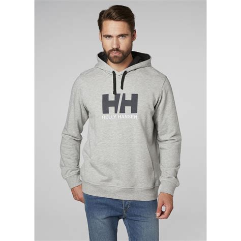 Helly Hansen Cotton Logo Hoodie In Grey Gray For Men Lyst