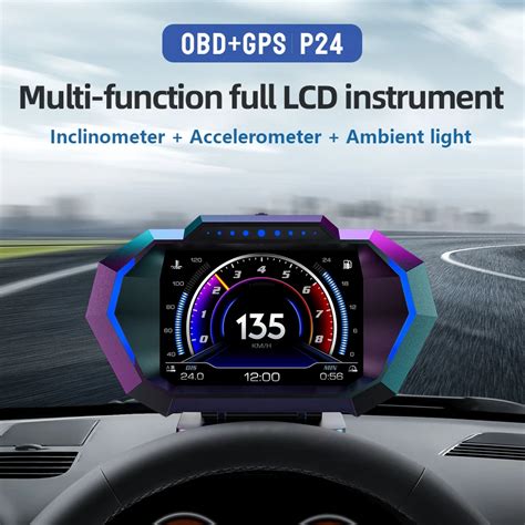 Nuevo P24 HUD OBD2 GPS Head Up Display Con Inclin Metro Aceler Metro