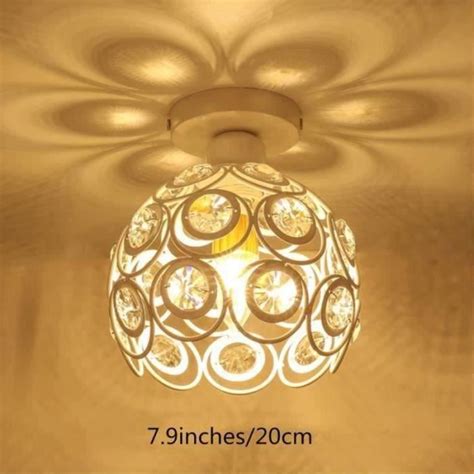 Plafonnier En Cristal M Tal Fer Lampe De Plafond Lustre Moderne Simple