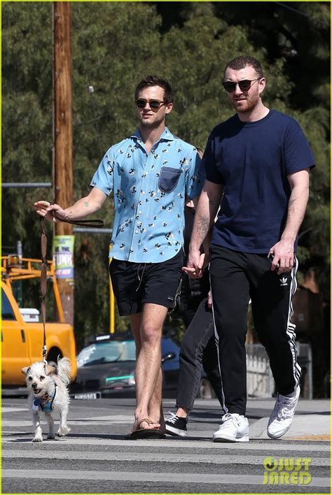 Sam Smith & Boyfriend Brandon Flynn Take Their Dog for a Stroll in LA ...