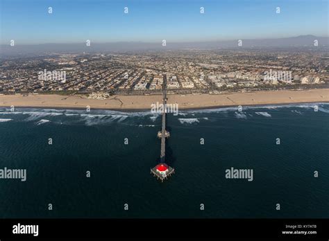 Aerial View Of Huntington Beach Pier In Orange County California Stock