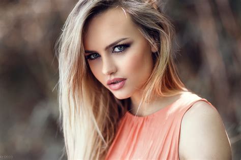 Alessandro Di Cicco Face Portrait Women Blonde Depth Of Field HD