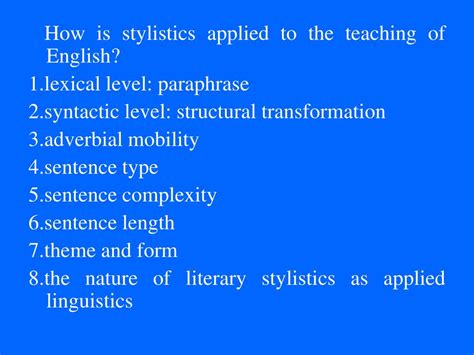 Ppt Introduction To Stylistics Powerpoint Presentation Free Download