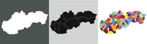 Slovakia map. Map of Slovakia set 37380927 Vector Art at Vecteezy