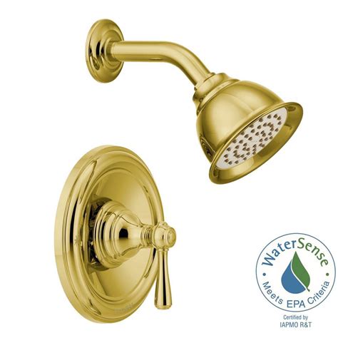 Moen Kingsley Posi Temp 1 Handle Eco Performance Shower Trim Kit In Polished Brass Valve Not