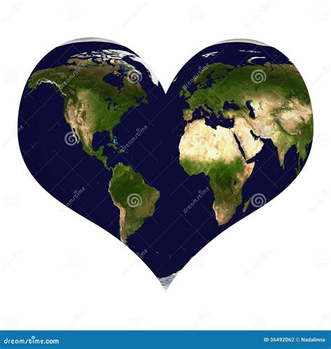 Planet Earth In Heart Shape Stock Photography Image