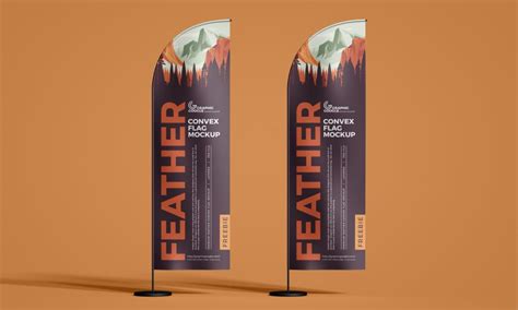 Free Advertising Convex Feather Flag Mockup Design Mockup Planet