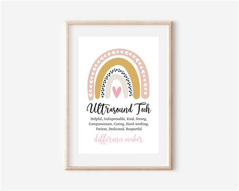 Ultrasound Tech Gift, Ultrasound Tech Print, Rainbow, Ultrasound Thank You, Ultrasound Quote