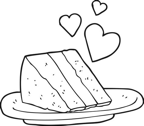 Black And White Cartoon Lovely Cake Png