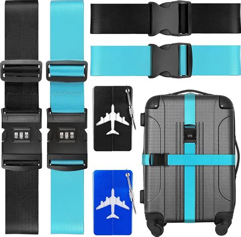 Pengqimm Pack Luggage Straps For Suitcase With Password Lock Clip