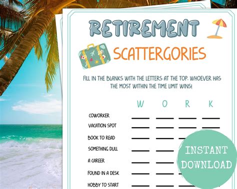 Retirement categories game fun retirement party games retirement party