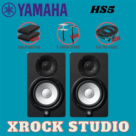 Yamaha Hs Inch Powered Studio Monitor Speaker With Speaker Stand And