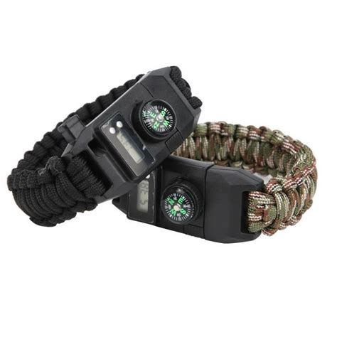 VINGVO Bracelet Paracord Survie 7 Brins Avec Boussole Sifflet Couteau