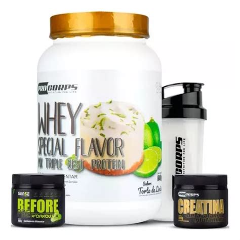 Whey Special Flavor G Pr Treino Creatina Shaker Sabor Torta