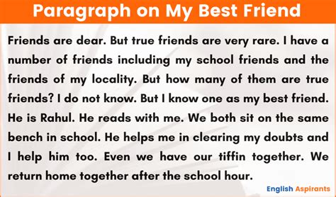 Paragraph On My Best Friend 100 150 200 250 Words