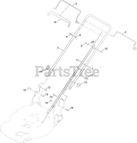 Toro 20378 Toro 22 Recycler Walk Behind Mower Sn 405700000 999999999 Handle Assembly