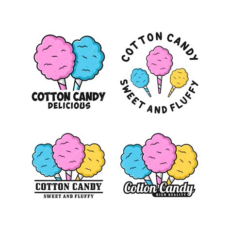 Premium Vector Cotton Candy Vector Design Logo Collection