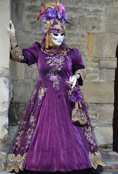 Photographie de carnaval Costume Vénitien mauve