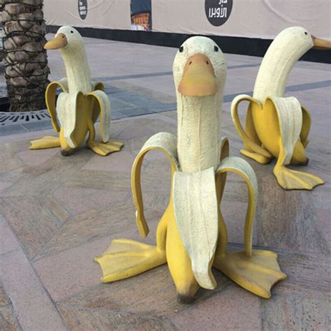 Banana Duck Creative Garden Decoration Sculptures Duck Art Creative