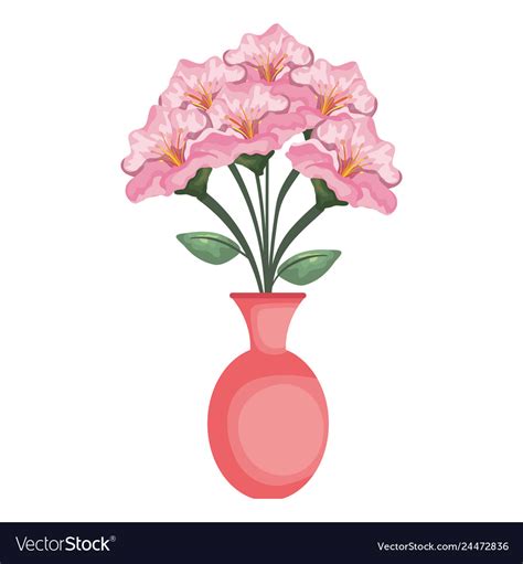 Vase With Flowers Icon Royalty Free Vector Image