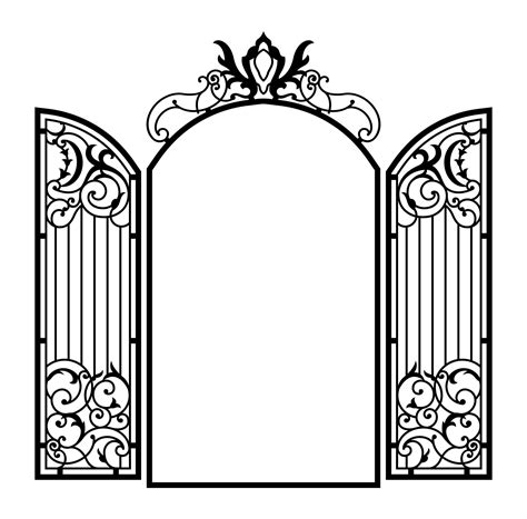 Open Forged Ornate Gate Vintage Style 17143764 Vector Art At Vecteezy